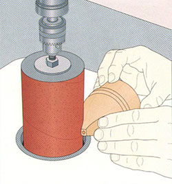 a trick to use a sanding drum with a drill press